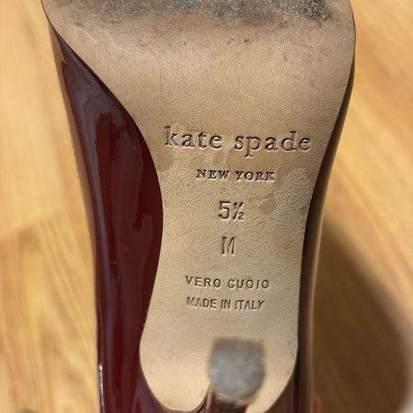 Kate Spade Heels 5.5 in Deep Burgundy - Picture 5 of 7